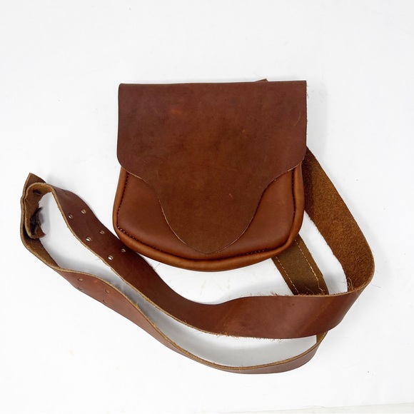 Crossbody Bag Cowhide Leather Brown Bohemian Western - Picture 14 of 15